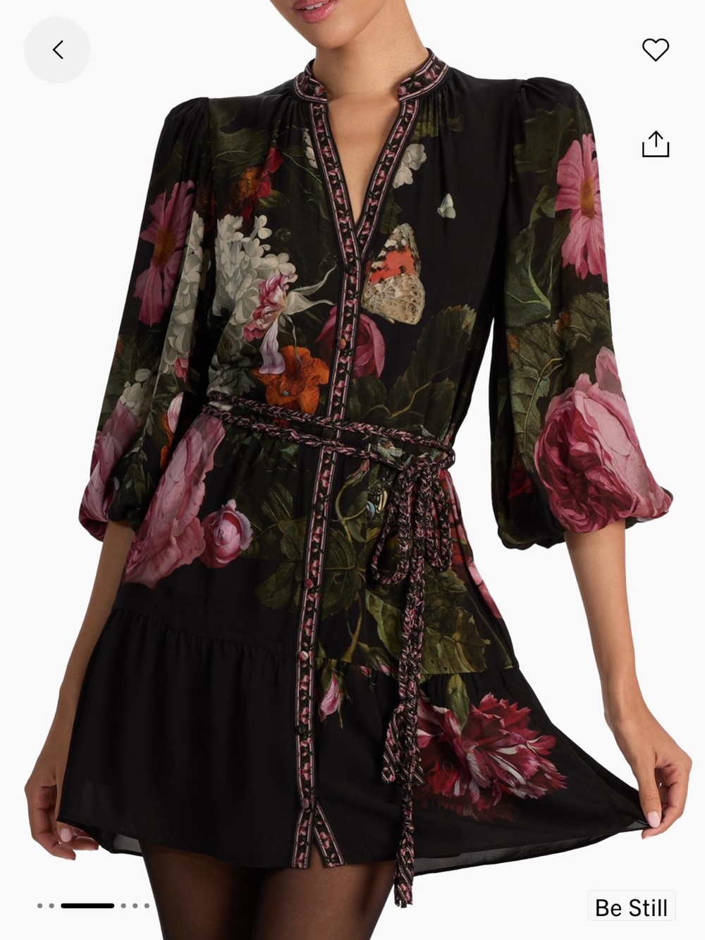 Alice + Olivia Antonette Floral Blouson Minidress - Picture 3 of 6
